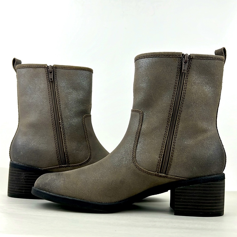 Clarks Womens Nevella Devon Boots Heeled Moto Zip Boots Size 10